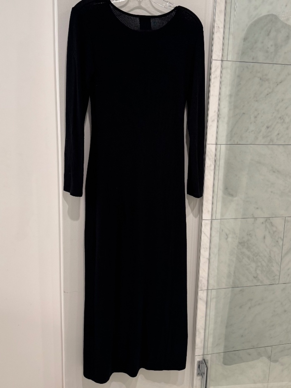 Le Set black knit long sleeve dress maxi sz S